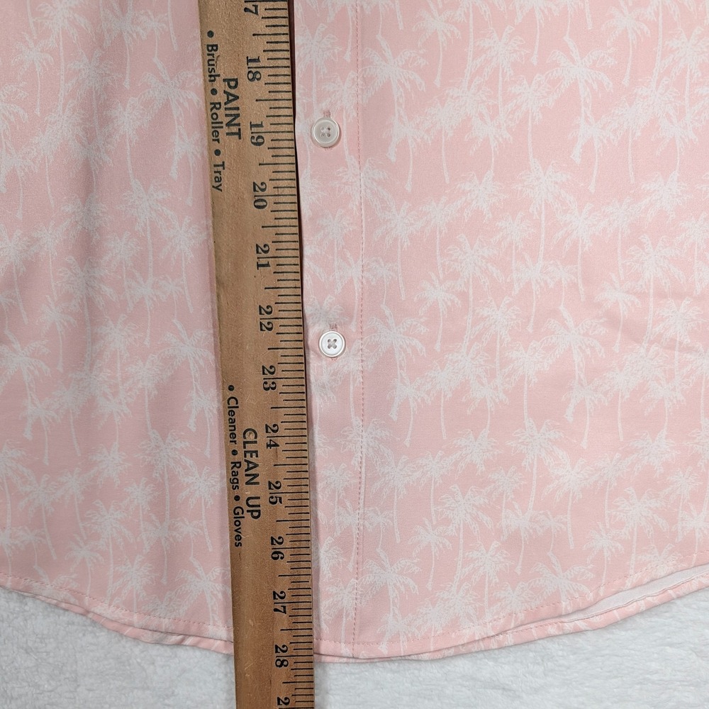 Mizzen+Main Shirt Mens Small Pink Palm Tree Leeward Trim Stretch SS Button Up - Picture 5 of 10